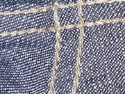 double chain stich from feed off the arm chain stitch machine on Customized Jeans